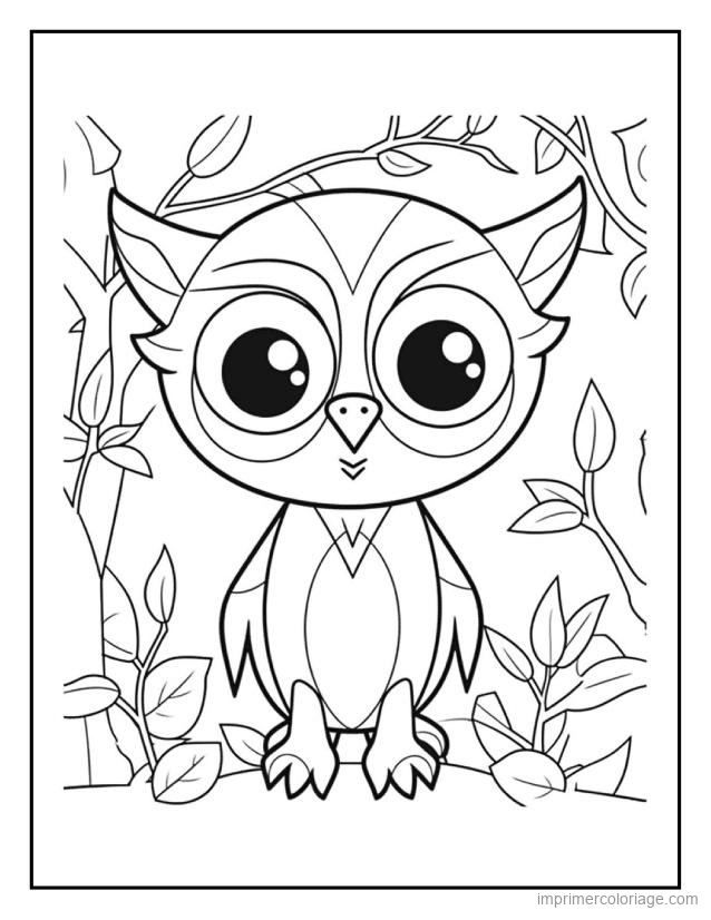 coloriage animaux foret hibou 5 à imprimer coloriage animaux foret hibou 5 - dessin gratuit à imprimer