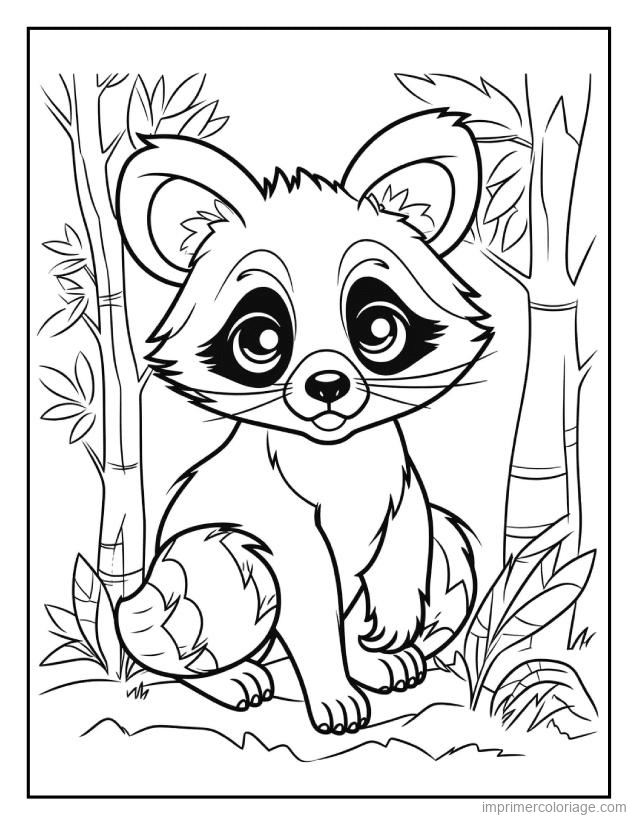coloriage animaux foret raton laveur 5 à imprimer coloriage animaux foret raton laveur 5 - dessin gratuit à imprimer
