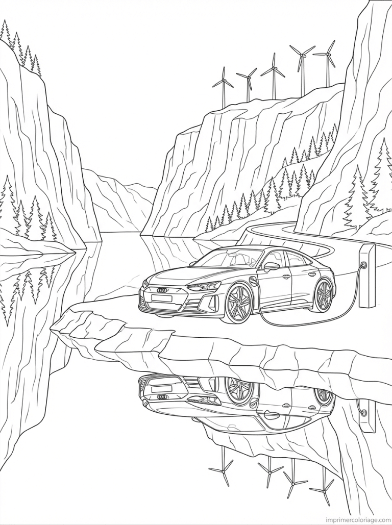coloriage audi etron fjord norvege - dessin gratuit &agrave; imprimer