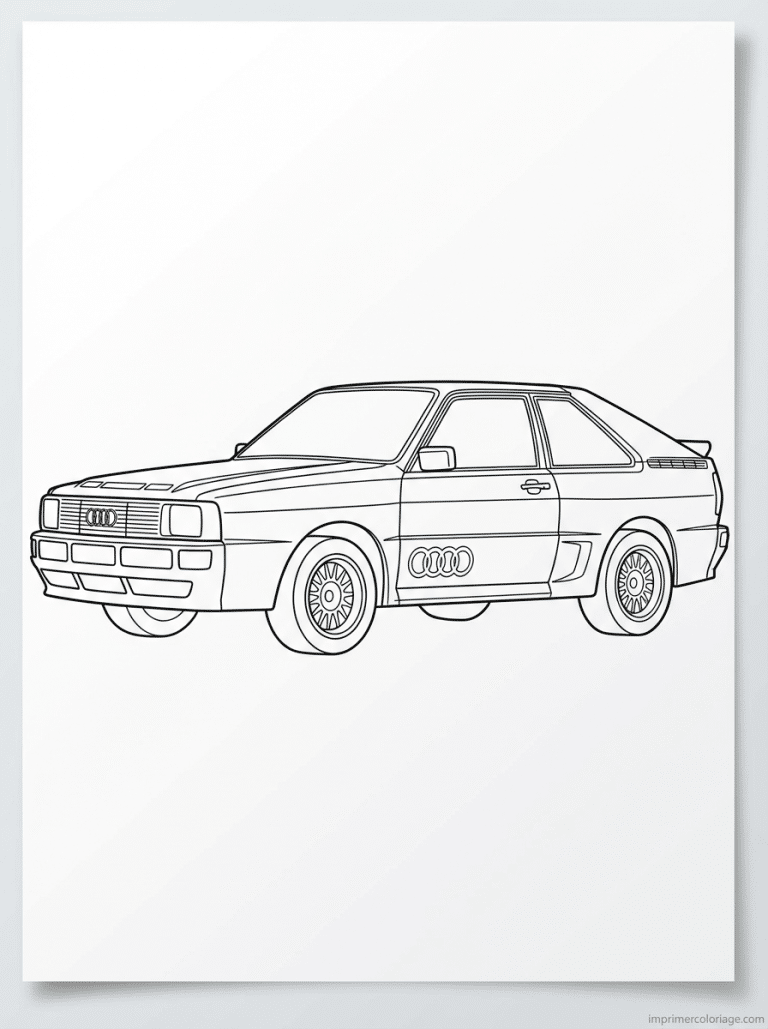 coloriage audi quattro profil - dessin gratuit &agrave; imprimer