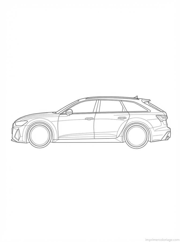 coloriage audi rs6 avant profil - dessin gratuit &agrave; imprimer