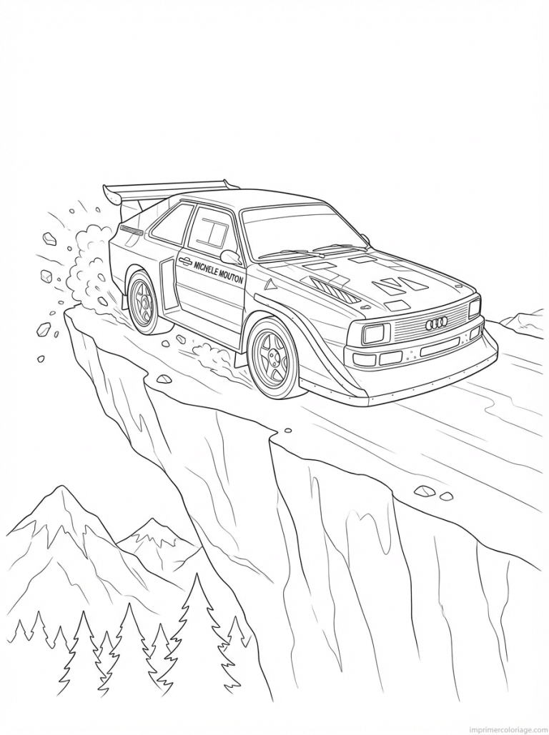 coloriage audi s1 pikes peak falaise - dessin gratuit &agrave; imprimer