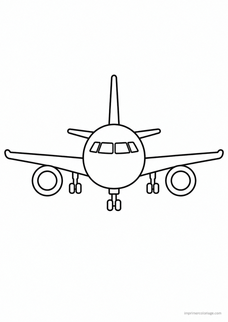 coloriage avion epais face ailes à imprimer coloriage avion epais face ailes - dessin gratuit à imprimer