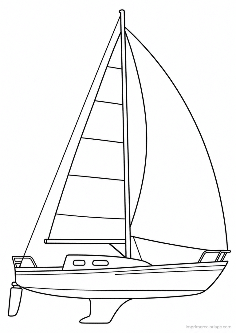 coloriage bateau voilier profil 2 - dessin gratuit &agrave; imprimer