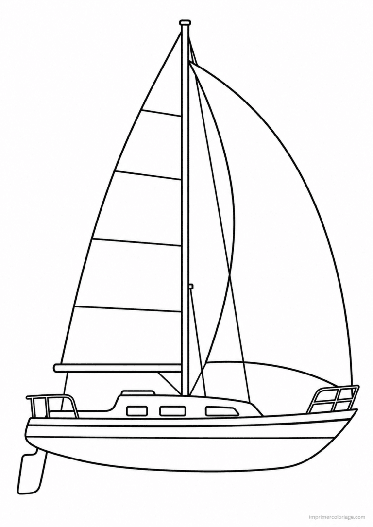 coloriage bateau voilier profil - dessin gratuit &agrave; imprimer