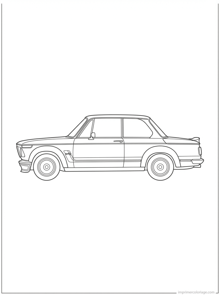 coloriage bmw 2002 turbo profil - dessin gratuit &agrave; imprimer