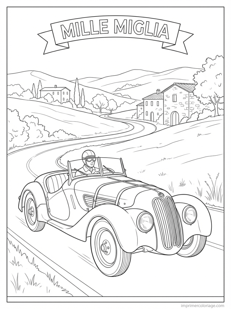 coloriage bmw 328 mille miglia italie - dessin gratuit &agrave; imprimer
