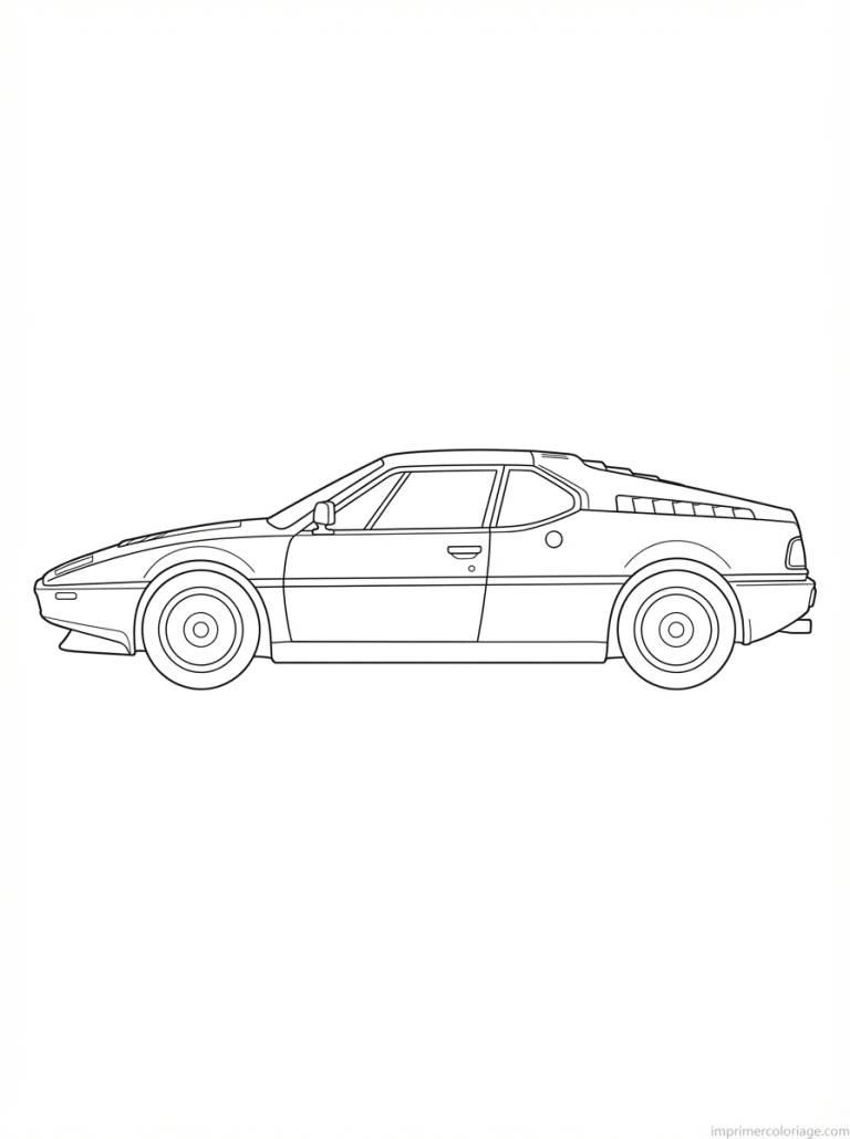 coloriage bmw m1 profil - dessin gratuit &agrave; imprimer