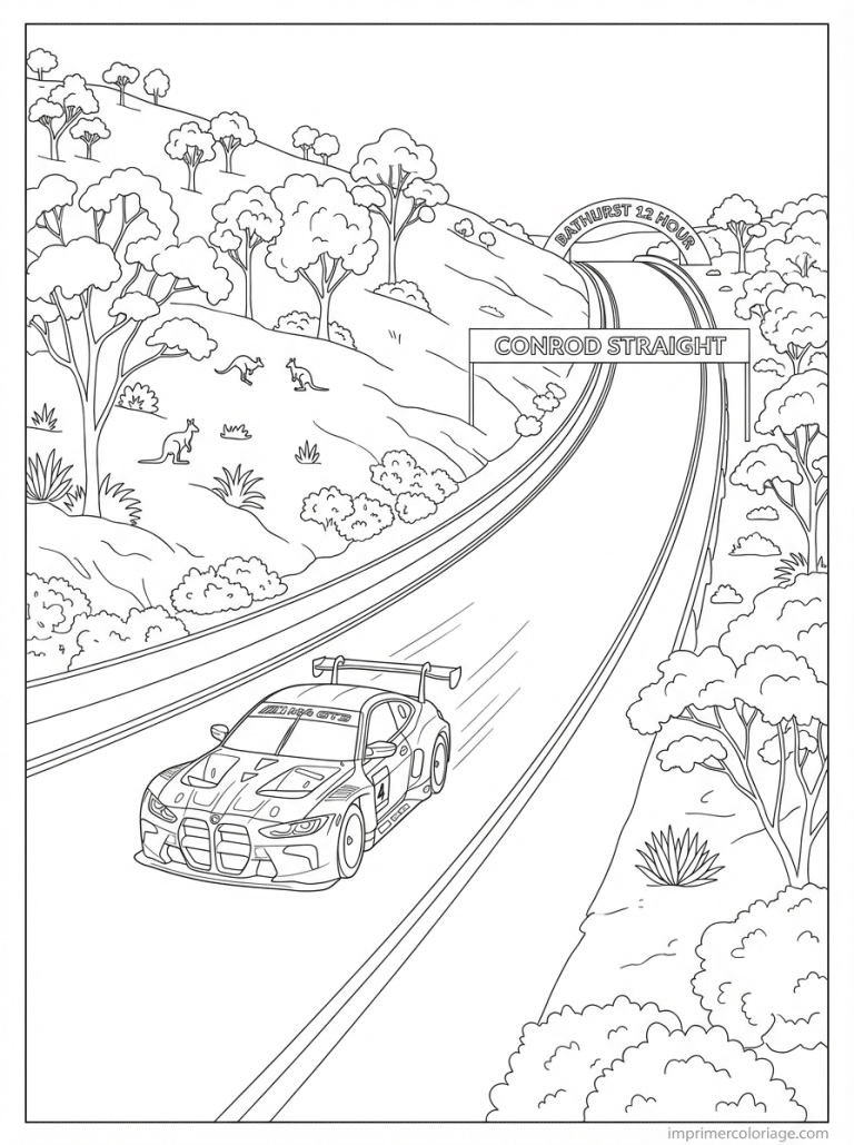 coloriage bmw m4 gt3 bathurst - dessin gratuit &agrave; imprimer