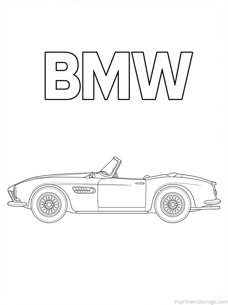 coloriage bmw titre 507 roadster - dessin gratuit &agrave; imprimer