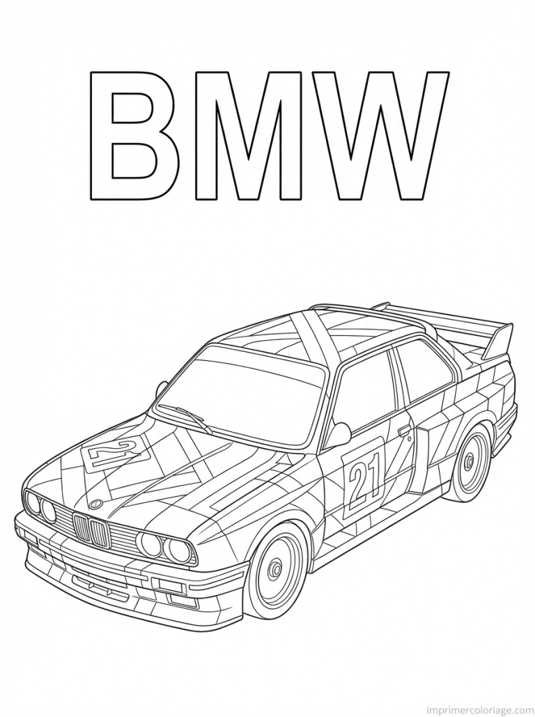 coloriage bmw titre art car - dessin gratuit &agrave; imprimer