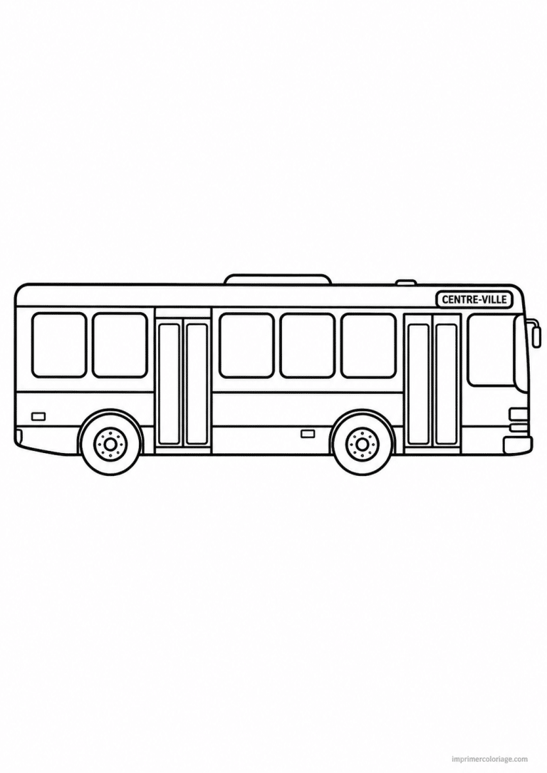 coloriage bus ville profil 2 - dessin gratuit &agrave; imprimer