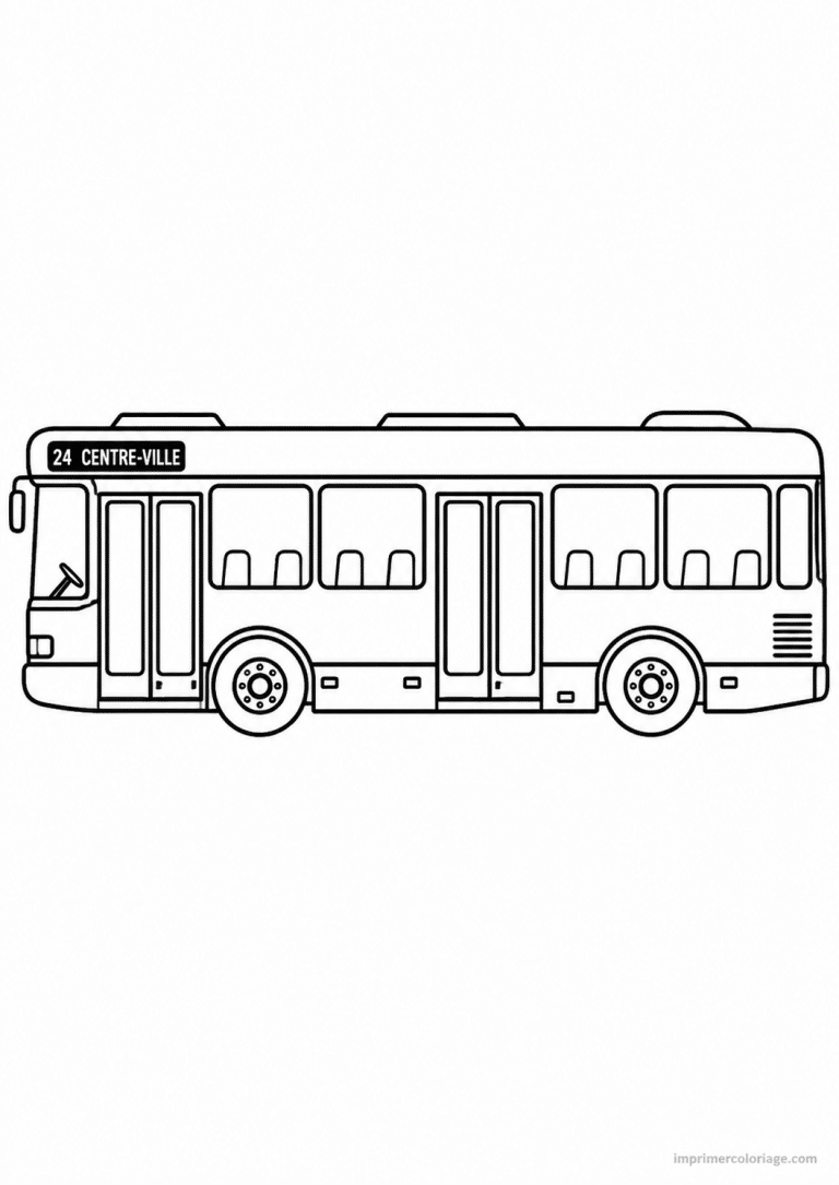 coloriage bus ville profil - dessin gratuit &agrave; imprimer
