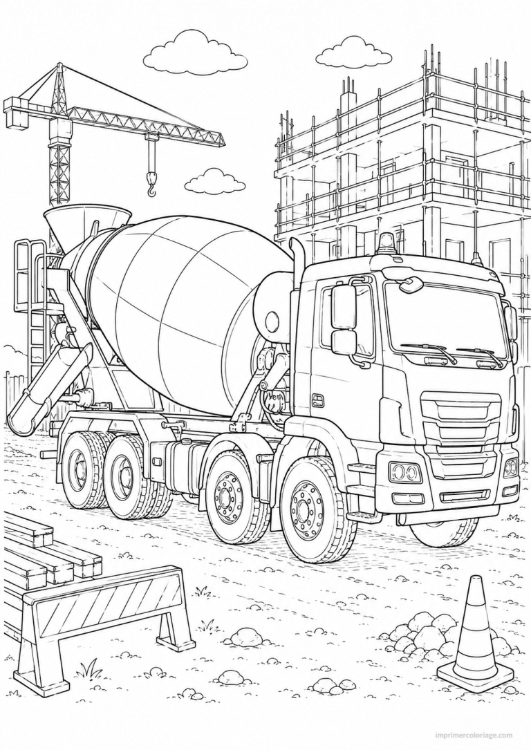 coloriage camion btp toupie beton - dessin gratuit &agrave; imprimer