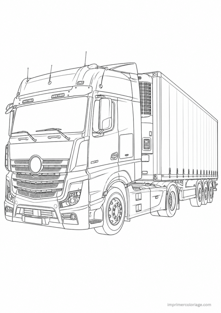 coloriage camion fins europeen aerodynamique - dessin gratuit &agrave; imprimer