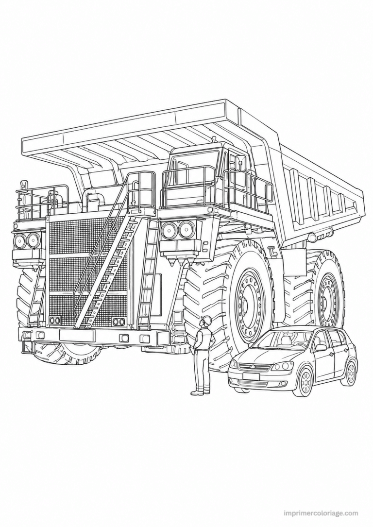 coloriage camion fins mine geant - dessin gratuit &agrave; imprimer