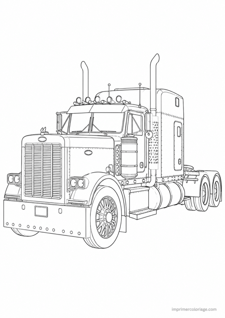 coloriage camion fins vintage americain - dessin gratuit &agrave; imprimer
