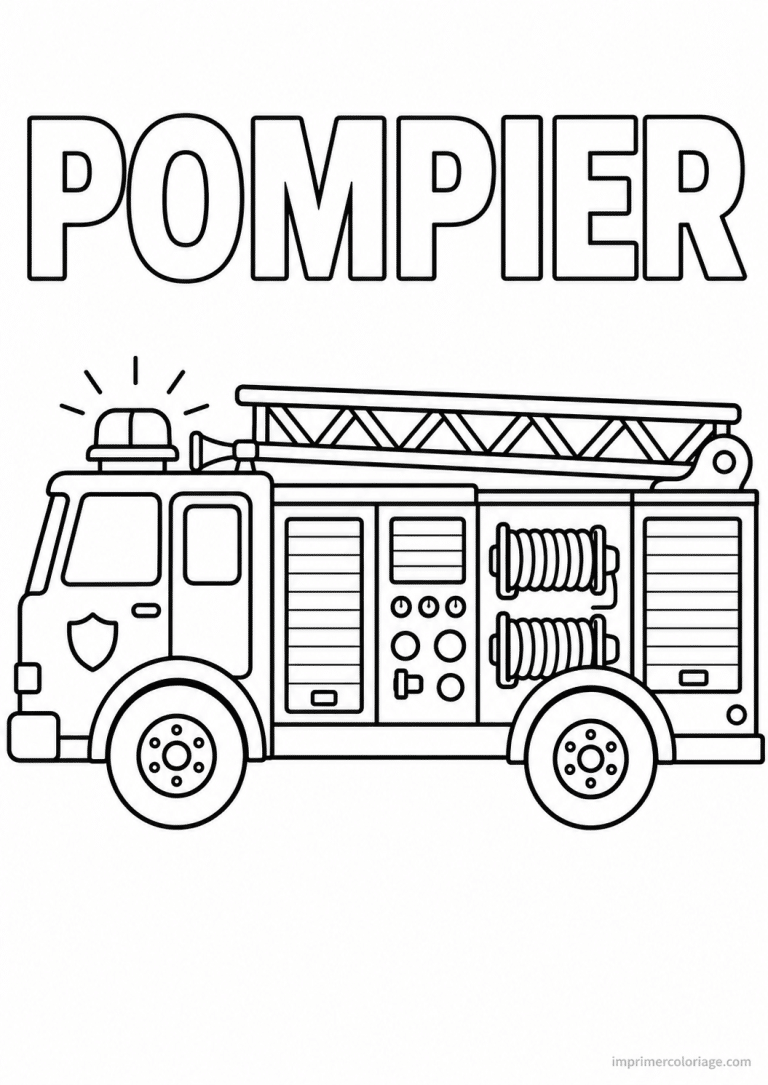 coloriage camion pompier titre profil - dessin gratuit &agrave; imprimer