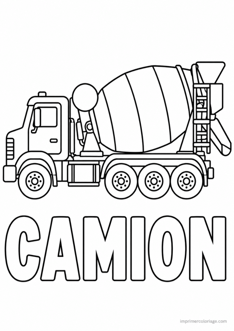 coloriage camion titre beton toupie - dessin gratuit &agrave; imprimer