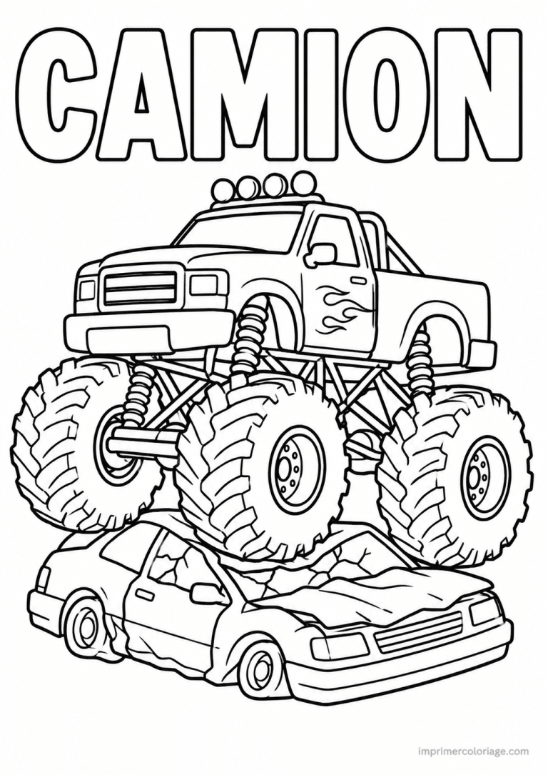 coloriage camion titre monster truck - dessin gratuit &agrave; imprimer