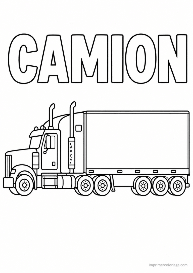 coloriage camion titre profil - dessin gratuit &agrave; imprimer