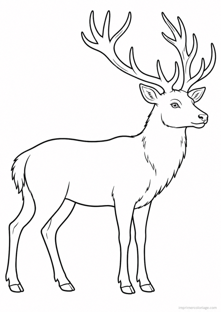 coloriage cerf blanc legendaire profil - dessin gratuit &agrave; imprimer