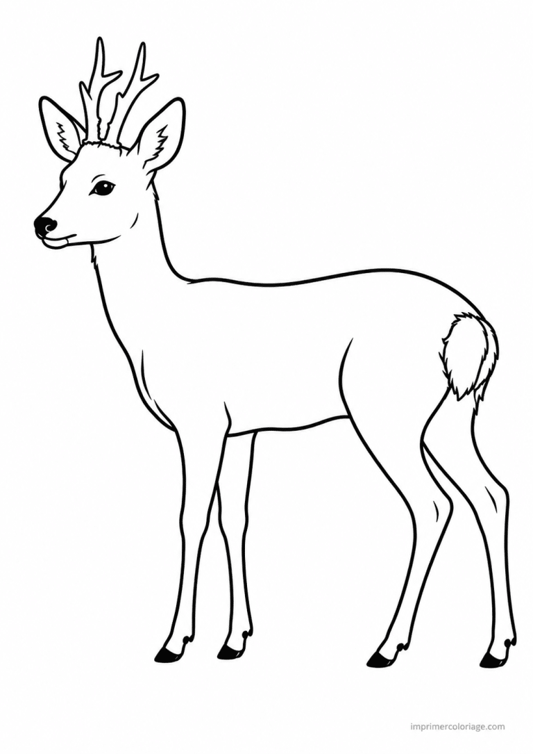 coloriage cerf chevreuil bois courts - dessin gratuit &agrave; imprimer