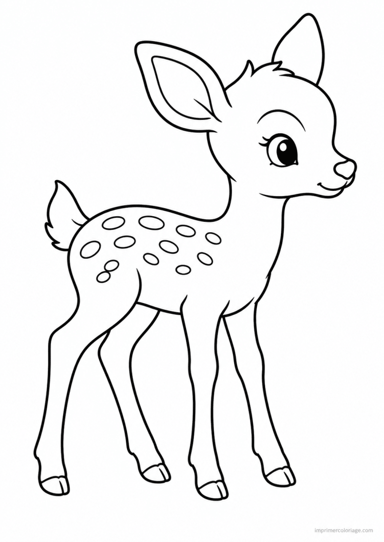 coloriage cerf faon taches profil - dessin gratuit &agrave; imprimer