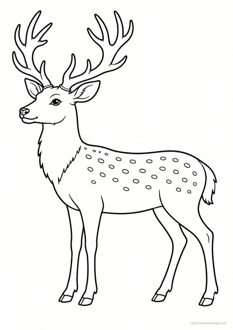 coloriage cerf foret profil bois 2 à imprimer coloriage cerf foret profil bois 2 - dessin gratuit à imprimer