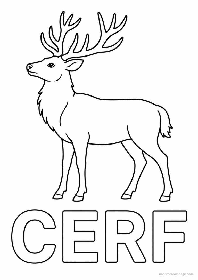 coloriage cerf titre bas - dessin gratuit &agrave; imprimer