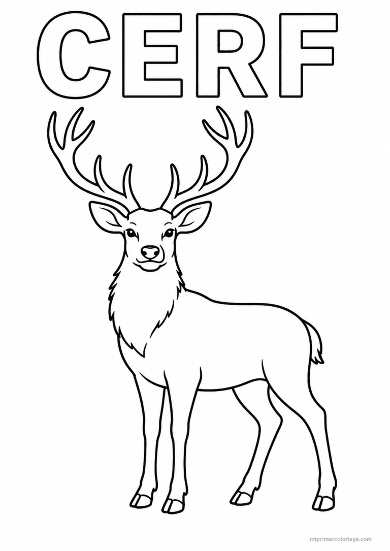 coloriage cerf titre haut - dessin gratuit &agrave; imprimer