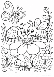 coloriage coccinelle animaux escargot chenille - dessin gratuit à imprimer
