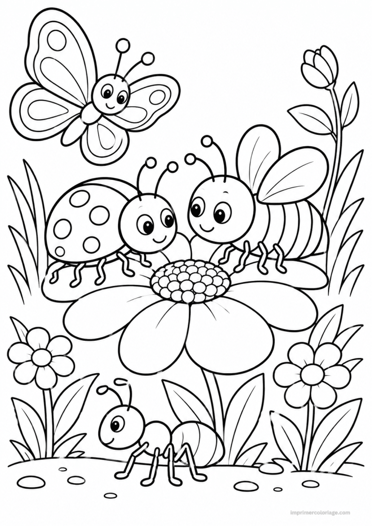 coloriage coccinelle animaux escargot chenille - dessin gratuit &agrave; imprimer