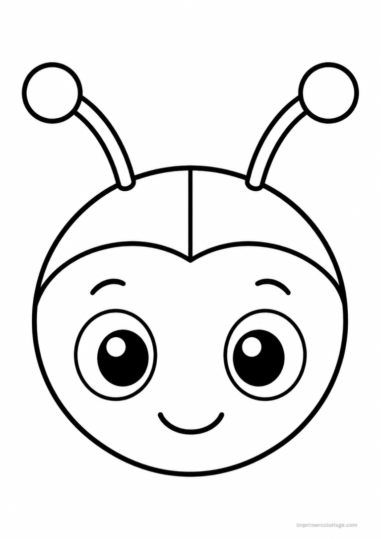 coloriage coccinelle cute visage - dessin gratuit &agrave; imprimer