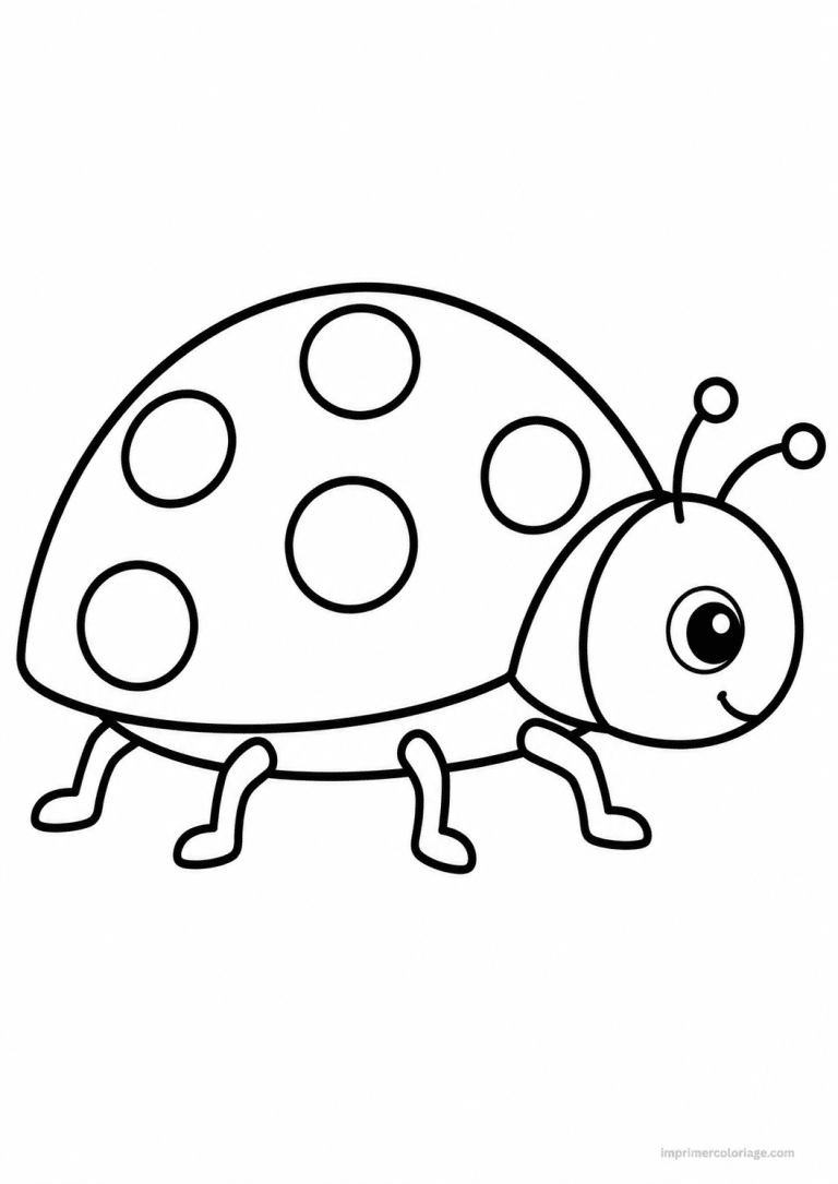 coloriage coccinelle epais profil pattes - dessin gratuit &agrave; imprimer