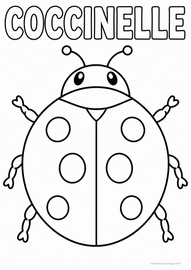 coloriage coccinelle titre dessus - dessin gratuit &agrave; imprimer