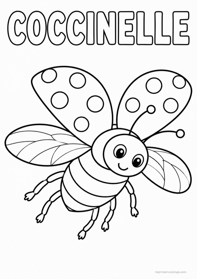 coloriage coccinelle titre vol ailes ouvertes - dessin gratuit &agrave; imprimer