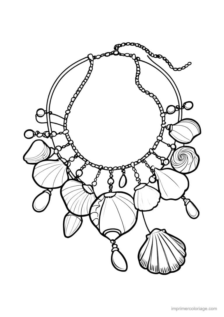 coloriage coquillage collier de coquillages - dessin gratuit &agrave; imprimer