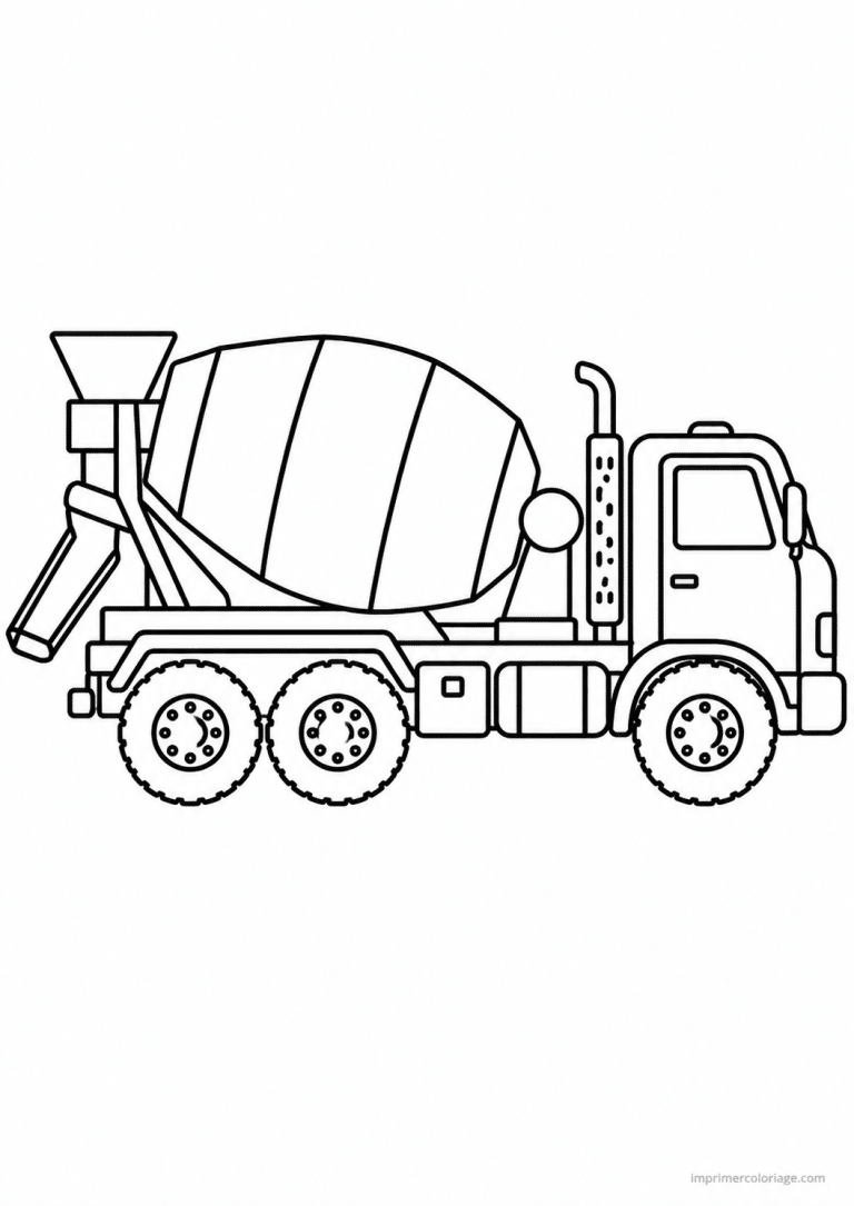 coloriage engin chantier betonniere profil 2 - dessin gratuit &agrave; imprimer