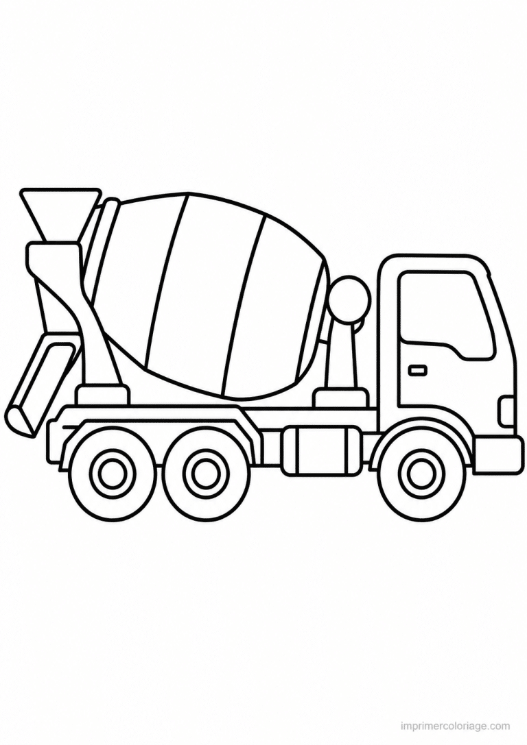 coloriage engin chantier betonniere profil - dessin gratuit &agrave; imprimer
