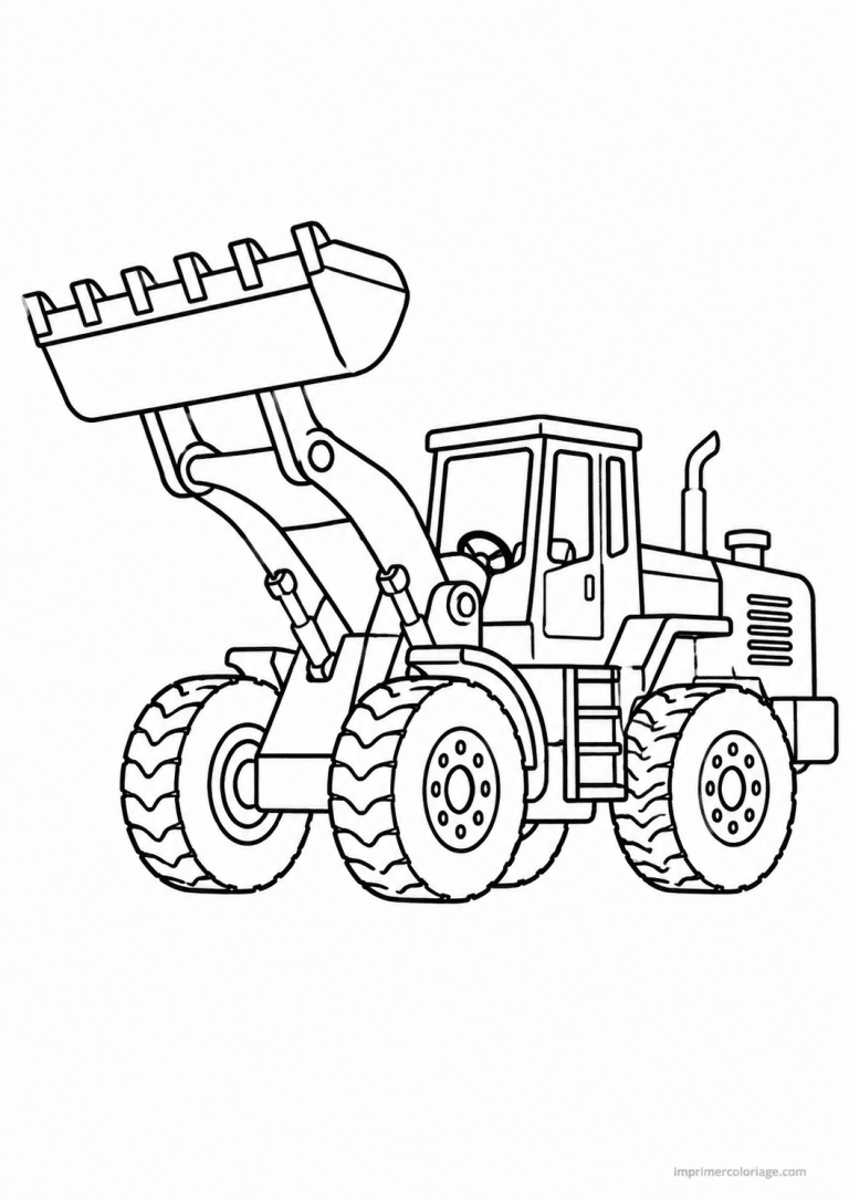 coloriage engin chantier chargeuse godet - dessin gratuit &agrave; imprimer
