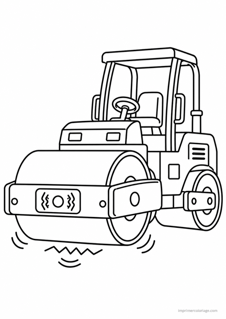 coloriage engin chantier compacteur rouleau - dessin gratuit &agrave; imprimer