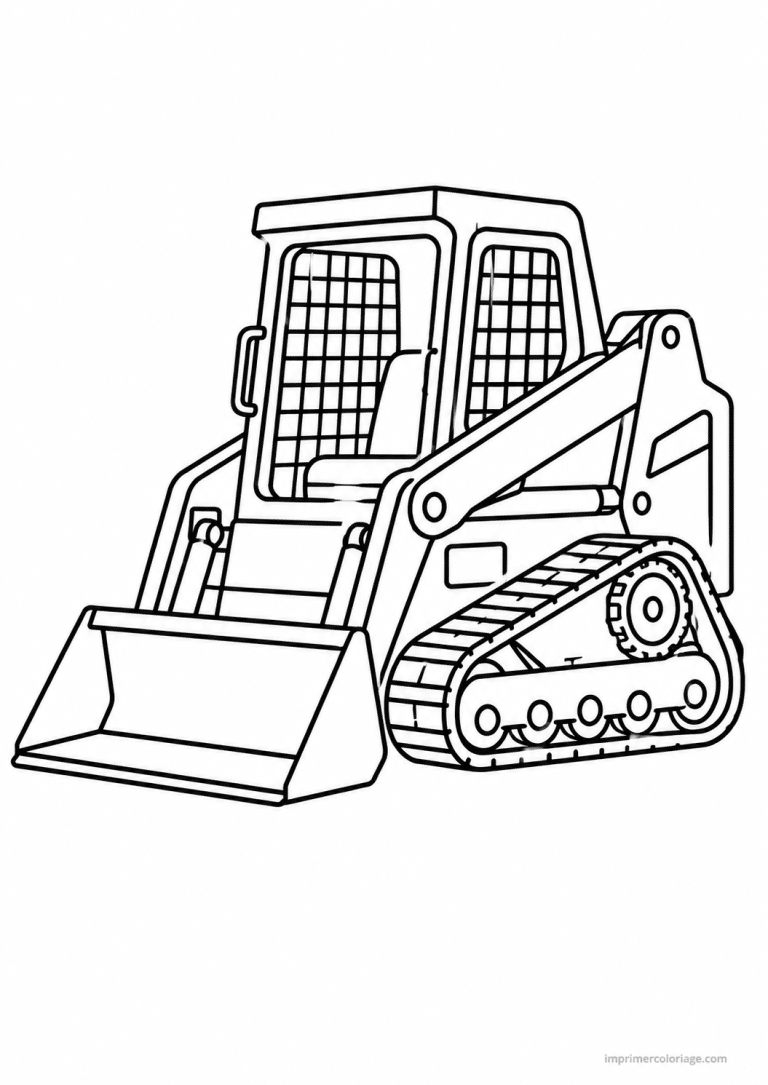 coloriage engin chantier mini chargeuse tracks - dessin gratuit &agrave; imprimer