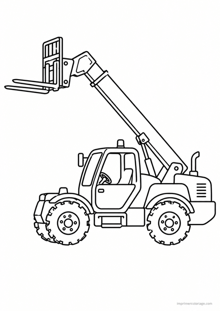 coloriage engin chantier telescopique bras - dessin gratuit &agrave; imprimer