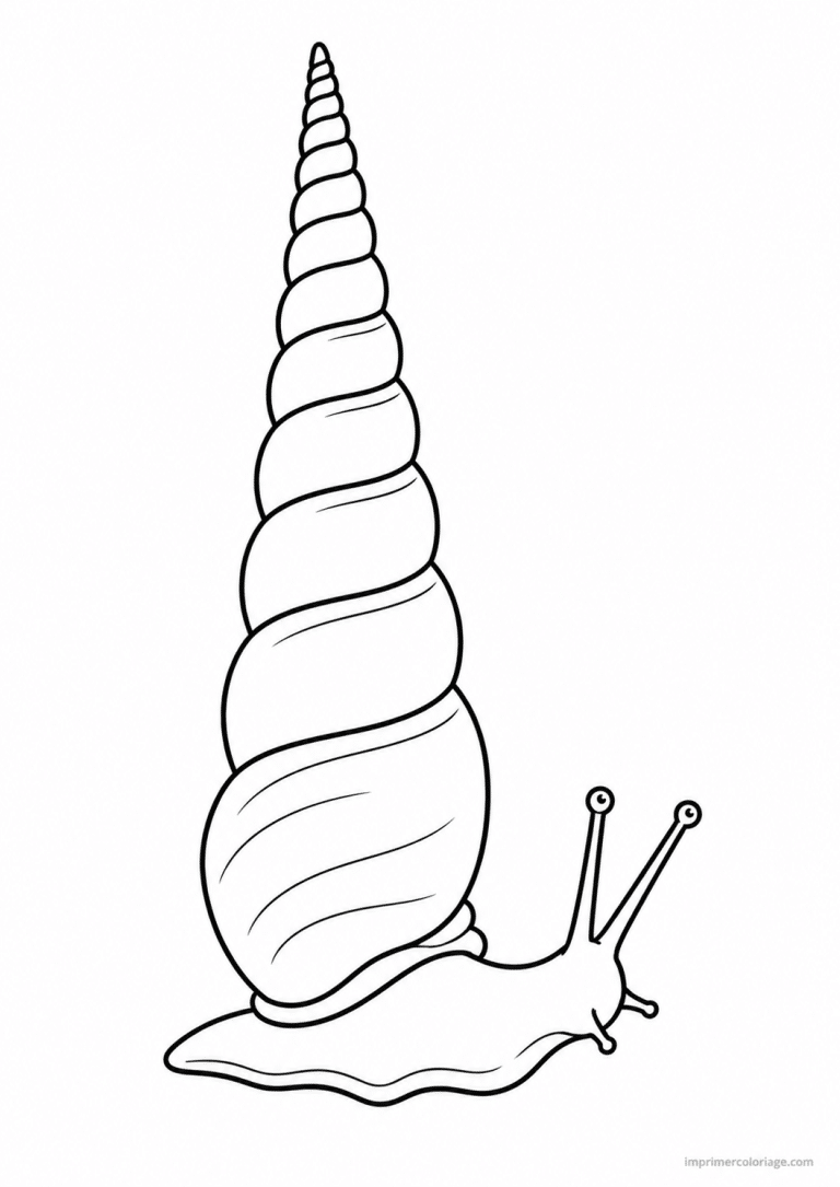 coloriage escargot coquille pointe turricule à imprimer coloriage escargot coquille pointe turricule - dessin gratuit à imprimer