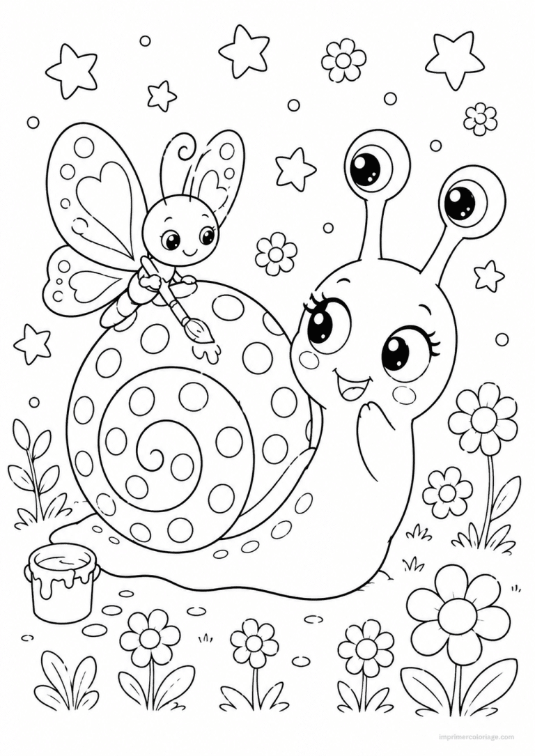 coloriage escargot cute coquille papillon à imprimer coloriage escargot cute coquille papillon - dessin gratuit à imprimer