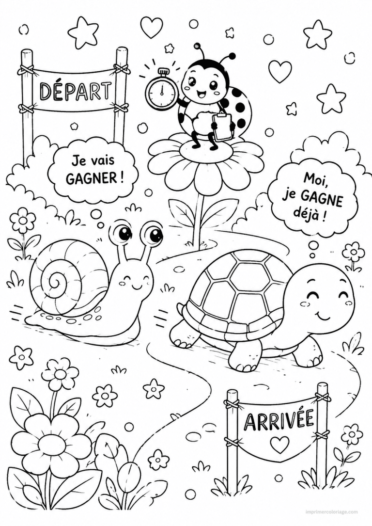 coloriage escargot cute course tortue à imprimer coloriage escargot cute course tortue - dessin gratuit à imprimer