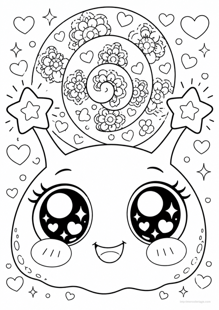 coloriage escargot kawaii visage à imprimer coloriage escargot kawaii visage - dessin gratuit à imprimer
