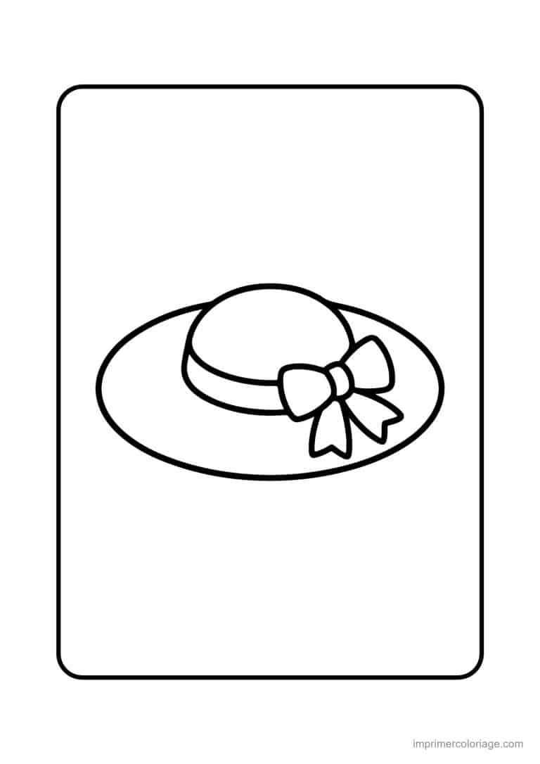 coloriage ete chapeau de paille - dessin gratuit &agrave; imprimer
