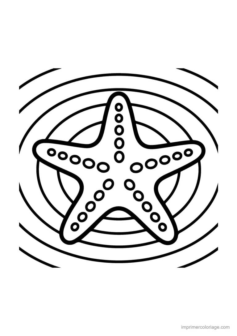 coloriage ete etoile de mer ornee - dessin gratuit &agrave; imprimer